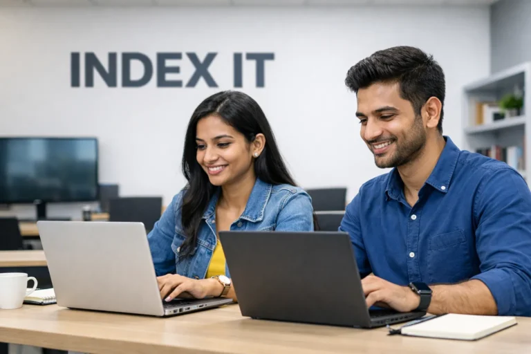 SAP training in Hyderabad students practicing on laptops at Index IT