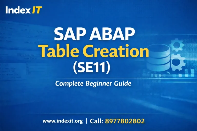 SAP ABAP Table Creation SE11 Tutorial Index IT Hyderabad