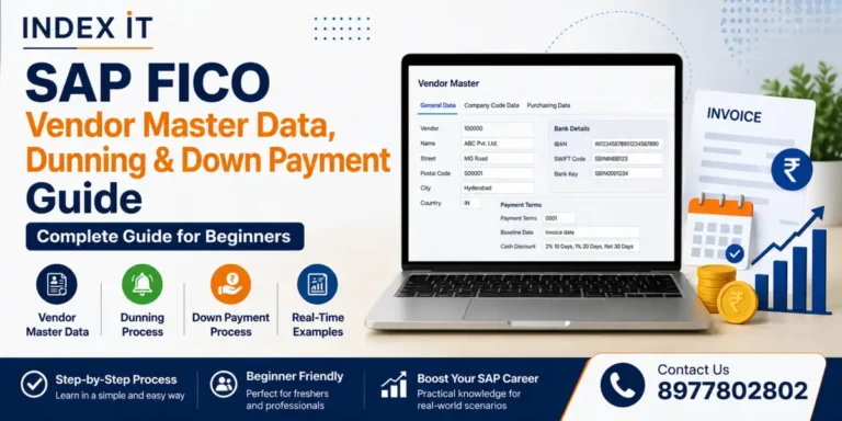 SAP FICO Vendor Master Data Dunning and Down Payment guide with real time examples Index IT