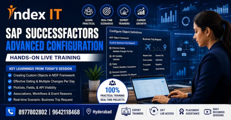 SAP SuccessFactors custom object creation using MDF framework at Index IT Hyderabad