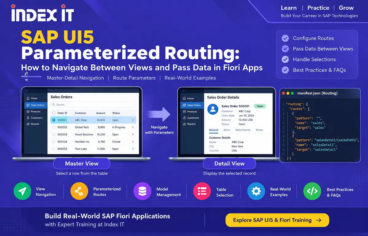 SAP UI5 parameterized routing for navigating between views and passing data in Fiori apps – Index IT
